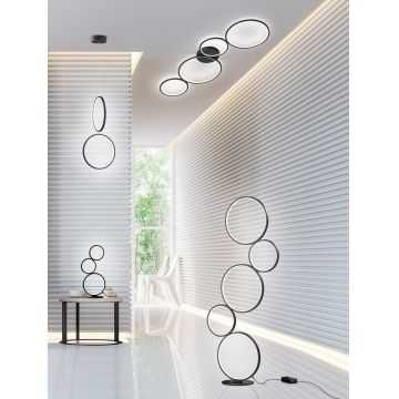 Lampa de masa Rondo, TRIO, 20.7x15x45 cm, 17W, 1x SMD, metal, negru mat