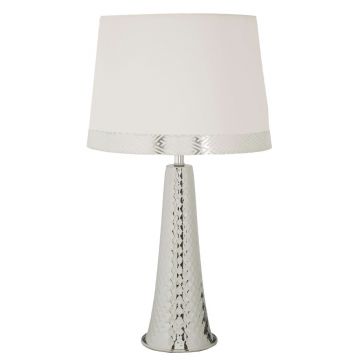 Lampa de masa Tower, Mauro Ferretti, 1 x E27, 40W, 30x30x54 cm, fier, argintiu/alb