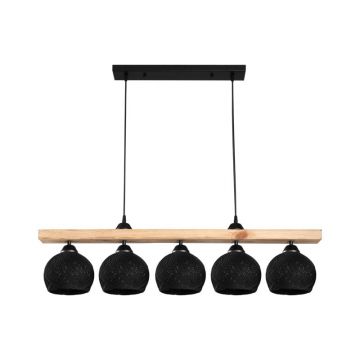 Lampa Salote, Pako World, E27, 5 becuri, Maro-Negru, 100x18x24 cm