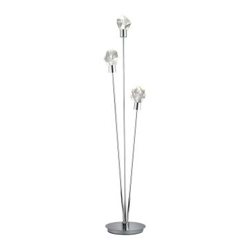 Lampadar argintiu LED cu abajur din sticlă (înălțime 150 cm) Verano – Trio Select