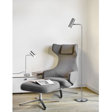 Lampadar Marley, TRIO, 23x39x151 cm, 5W, 1x GU10, metal, argintiu mat