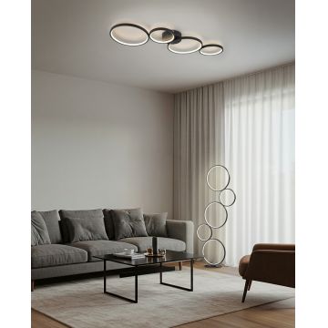 Lampadar Rondo, TRIO, 47x20x115 cm, 36W, 1x SMD, metal, negru mat