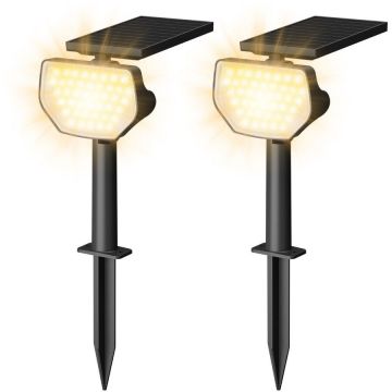 Litom Set 2 bucati lampi solare LED Lepro PR510005, 43 leduri, IP65 lumina alba calda, 2 moduri