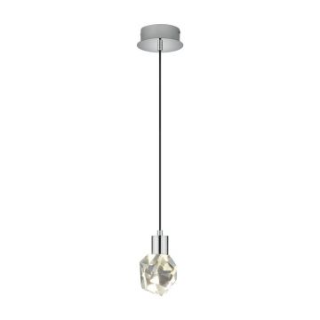 Lustră argintie LED cu abajur din sticlă ø 13 cm Verano – Trio Select