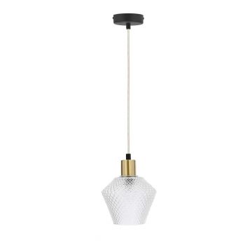 Lustră aurie cu abajur din sticlă ø 14 cm Greniko – Candellux Lighting