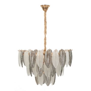 Lustra Leafy, Mauro Ferretti, 9 x E14, 20W, 60x40 cm, sticla/fier, multicolor