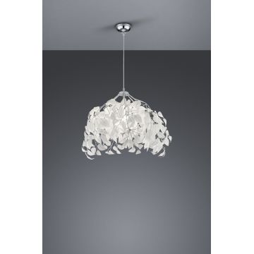 Lustra Leavy, RL, 38x150 cm, 28W, 1x E27, metal, alb/argintiu