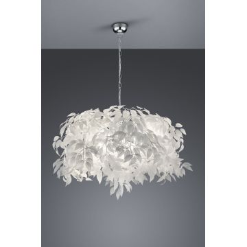 Lustra Leavy, RL, 70x150 cm, 28W, 4x E14, metal, alb/argintiu