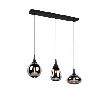 Lustra Lumina, TRIO, 60x6.5x150 cm, 40W, 3x E14, metal, negru mat/argintiu