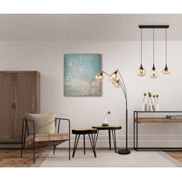 Lustra Lumina, TRIO, 60x6.5x150 cm, 40W, 3x E14, metal, negru mat