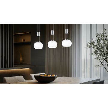 Lustra Madison, TRIO, 87x16x150 cm, 8W, 3x SMD, aluminiu, argintiu mat
