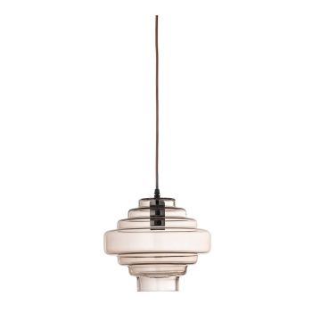 Lustră maro cu abajur din sticlă ø 27 cm Ilua – Bloomingville