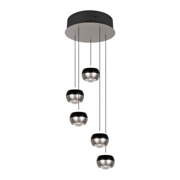 Lustră neagră/argintie LED ø 30 cm Orbit – Trio Select