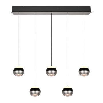 Lustră neagră-argintie LED Orbit – Trio Select