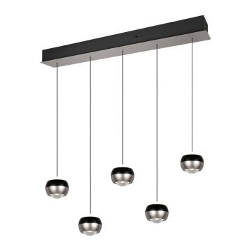 Lustră neagră/argintie LED Orbit – Trio Select