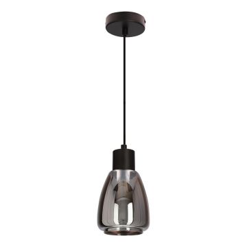 Lustră neagră cu abajur din sticlă ø 12 cm Moldo – Candellux Lighting