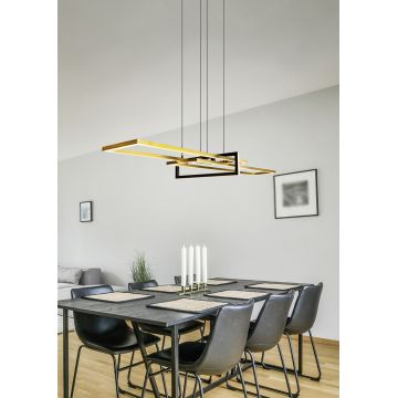Lustra Salinas, TRIO, 110x40x150 cm, 34W, 1x SMD, metal, bronz mat/negru