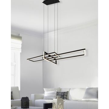 Lustra Salinas, TRIO, 110x40x150 cm, 34W, 1x SMD, metal, negru mat