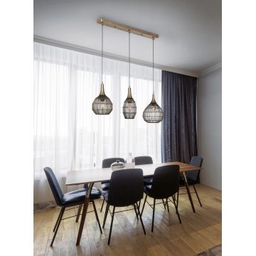 Lustra Soraya, TRIO, 80x26x150 cm, 10W, 3x E27, metal, bronz antic