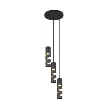 Lustra Stream, TRIO, 30x150 cm, 10W, 3x GU10, metal, negru mat