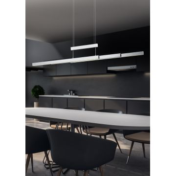 Lustra Trajan, TRIO, 150.5x6x150 cm, 45W, 1x SMD, metal, argintiu mat
