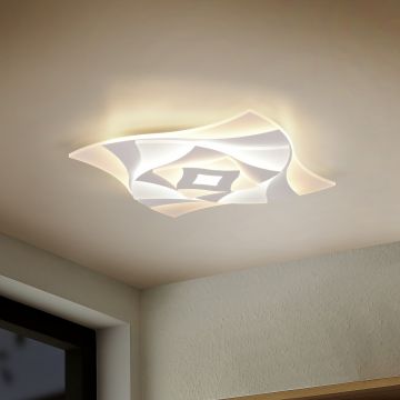 Plafoniera Akita, TRIO, 50x50x5.5 cm, 56W, 1x SMD, metal, alb mat