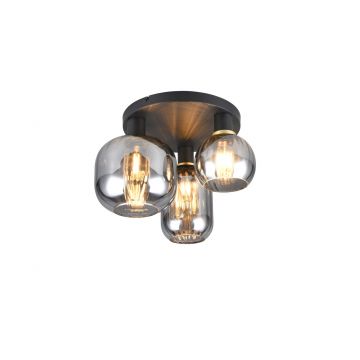 Plafoniera Diva, TRIO, 39x28.5 cm, 10W, 3x E27, metal, negru mat