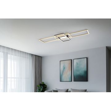 Plafoniera Irvine, TRIO, 105x42x6.5 cm, 60W, 1x SMD, metal, bronz mat/negru