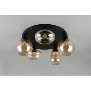 Plafoniera Lumina, TRIO, 50x24.5 cm, 10W, 5x E14, metal, negru mat