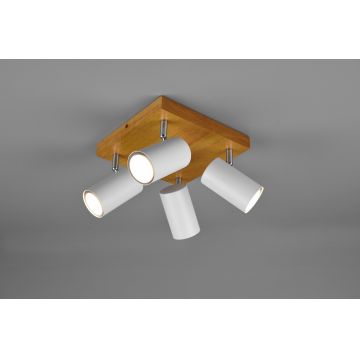 Plafoniera Marley, TRIO, 22x22x16 cm, 35W, 4x GU10, metal, alb mat/natur
