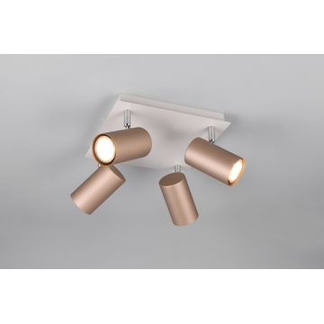 Plafoniera Marley, TRIO, 24x24x15 cm, 35W, 4x GU10, metal, alb/bronz