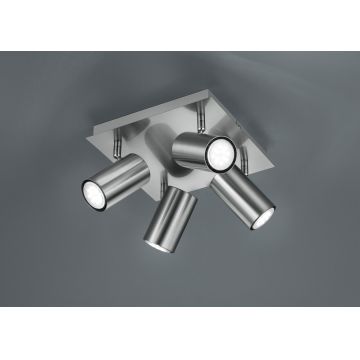 Plafoniera Marley, TRIO, 24x24x15 cm, 35W, 4x GU10, metal, argintiu mat