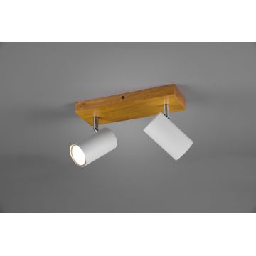 Plafoniera Marley, TRIO, 26x9x16 cm, 35W, 2x GU10, metal, alb mat/natur