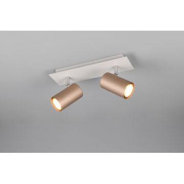 Plafoniera Marley, TRIO, 30x9x15 cm, 35W, 2x GU10, metal, alb/bronz