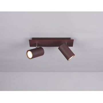 Plafoniera Marley, TRIO, 30x9x15 cm, 35W, 2x GU10, metal, maro