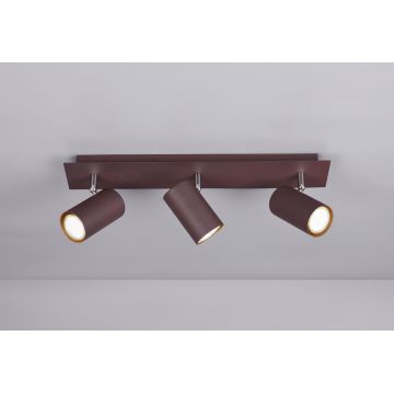 Plafoniera Marley, TRIO, 48x9x15 cm, 35W, 3x GU10, metal, maro