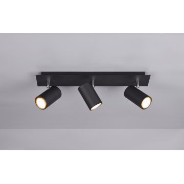 Plafoniera Marley, TRIO, 48x9x15 cm, 35W, 3x GU10, metal, negru mat