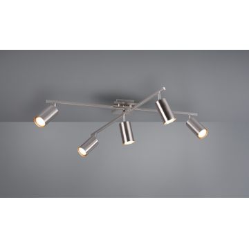 Plafoniera Marley, TRIO, 77.4x57.4x22.4 cm, 35W, 5x GU10, metal, argintiu mat