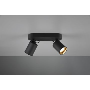 Plafoniera Pago, TRIO, 24x7x15 cm, 35W, 2x GU10, metal, negru mat