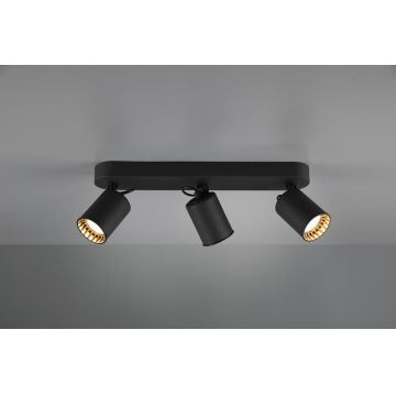 Plafoniera Pago, TRIO, 41x7x15 cm, 35W, 3x GU10, metal, negru mat