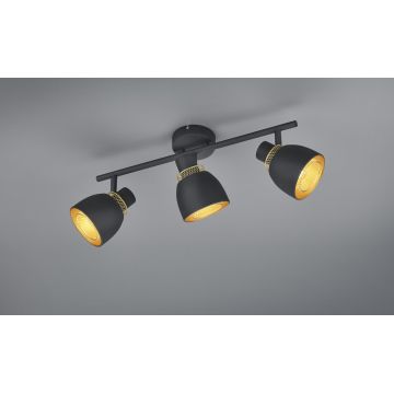 Plafoniera Punch, RL, 45.5x10x20 cm, 10W, 3x E14, metal, negru mat