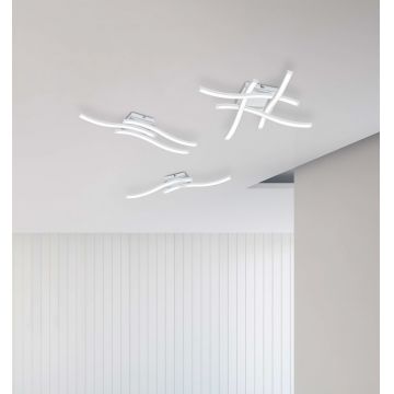 Plafoniera Route, RL, 46x46x7 cm, 5W, 4x SMD, metal, alb mat