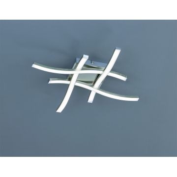 Plafoniera Route, RL, 46x46x7 cm, 5W, 4x SMD, metal, argintiu