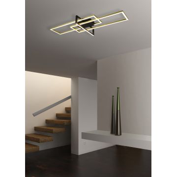 Plafoniera Salinas, TRIO, 100x40x11.5 cm, 34W, 1x SMD, metal, bronz mat/negru