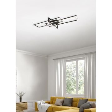 Plafoniera Salinas, TRIO, 100x40x11.5 cm, 34W, 1x SMD, metal, negru mat