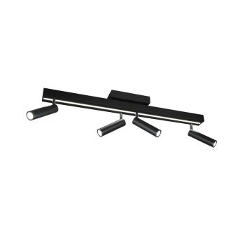 Plafoniera Zeno, TRIO, 133x8.5x15 cm, 5.5W, 12W, 4x SMD, 1x SMD, metal, negru mat