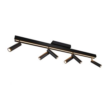 Plafoniera Zeno, TRIO, 180x8.5x15 cm, 5.5W, 18W, 6x SMD, 1x SMD, metal, negru mat