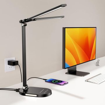Rovo Lampa de birou LED Rovo 5508, lumina veghe, 5 moduri de lumina, 4 intensitati, 14W, control Touch, USB