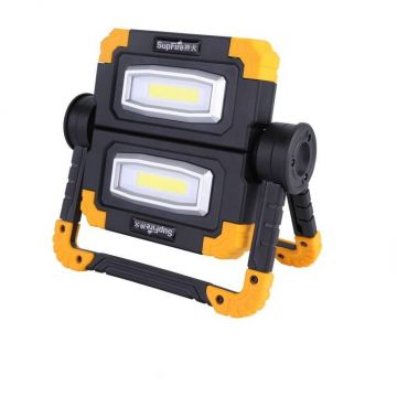 Supfire Proiector LED portabil SupFire G7, 20W, 1000lm, reincarcabil, COB, Acumulator 5000mAh, Negru-Galben