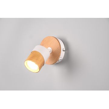 Aplica de perete Aruni, TRIO, 11x15x13.5 cm, 10W, 1x GU10, lemn, natur/alb